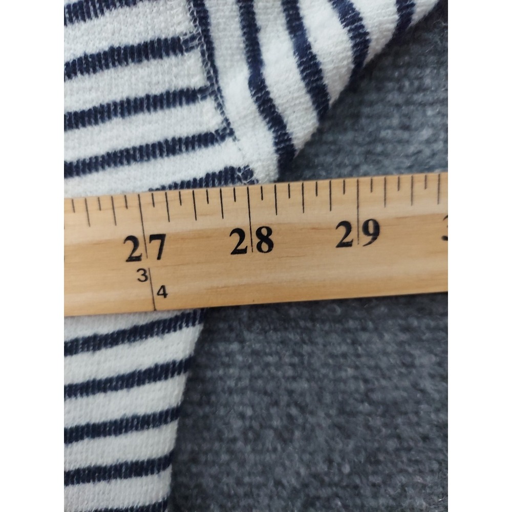 Aerie Sweater Women XL Blue White Striped Boxy Long Sleeve Rounded Neck Oversize - Picture 8 of 9